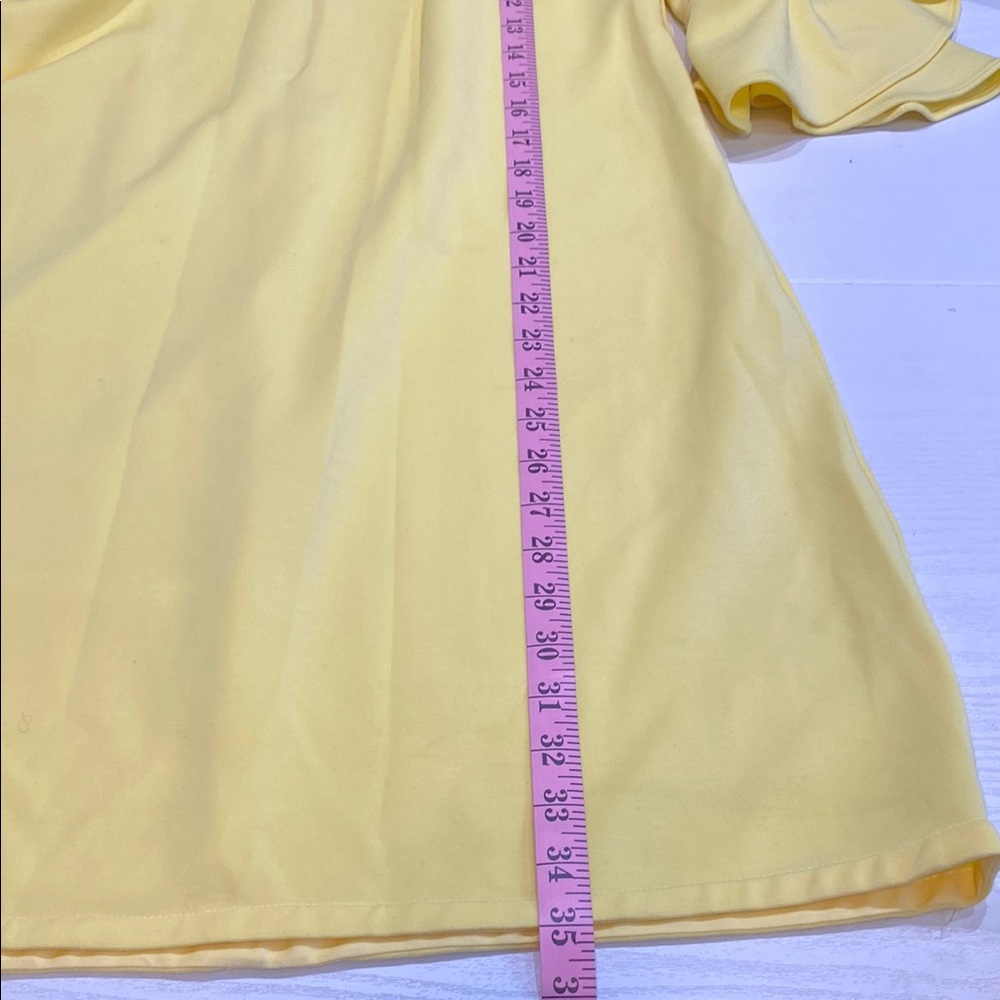 Yellow Ruffle Sleeve Dress - Picture 9 of 9
